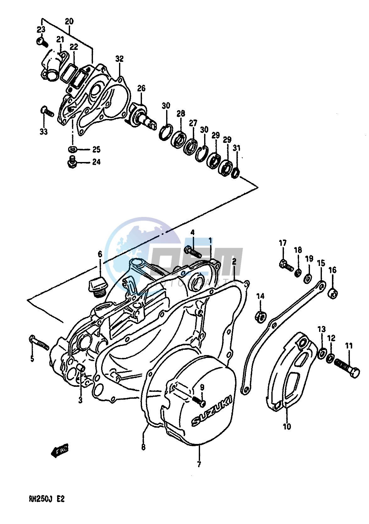 CRANKCASE COVER-WATER PUMP