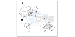 SH125S drawing TOP BOX 45L QUASAR SILVER METALLIC