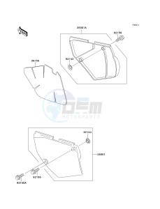 KLX 650 D [KLX650R] (D1) [KLX650R] drawing SIDE COVERS