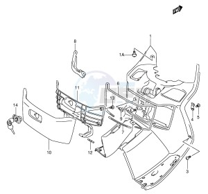 AN400 (E2) Burgman drawing FRONT BOX (MODEL X Y)