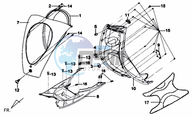 FR PLATE / HEAD LIGHT / FOOTREST