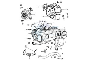 LOOXOR 125-150 - 125 cc drawing CRANKCASE COVER