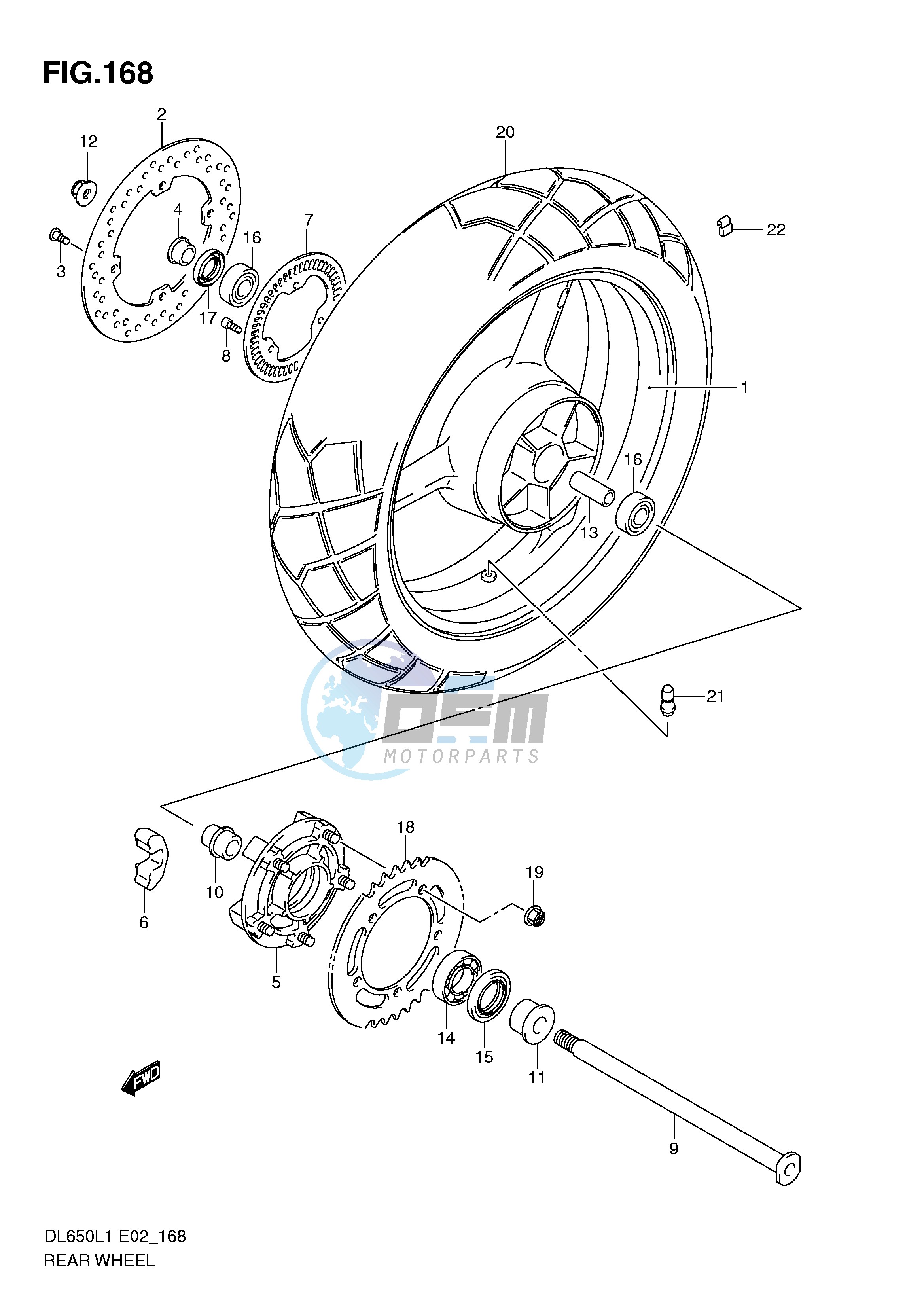 REAR WHEEL (DL650AUEL1 E19)