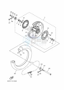 YZ125 (B4XA) drawing REAR WHEEL