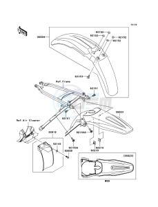 KX450F KX450D7F EU drawing Fenders