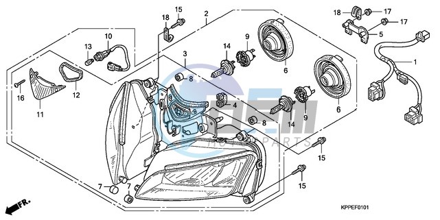 HEADLIGHT (CBR125RW7/RW9/RWA)