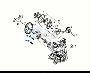 JET4 RX 125 (XE12W4-EU) (E5) (M1) drawing R CRANK CASE-OIL PUMP ASSY