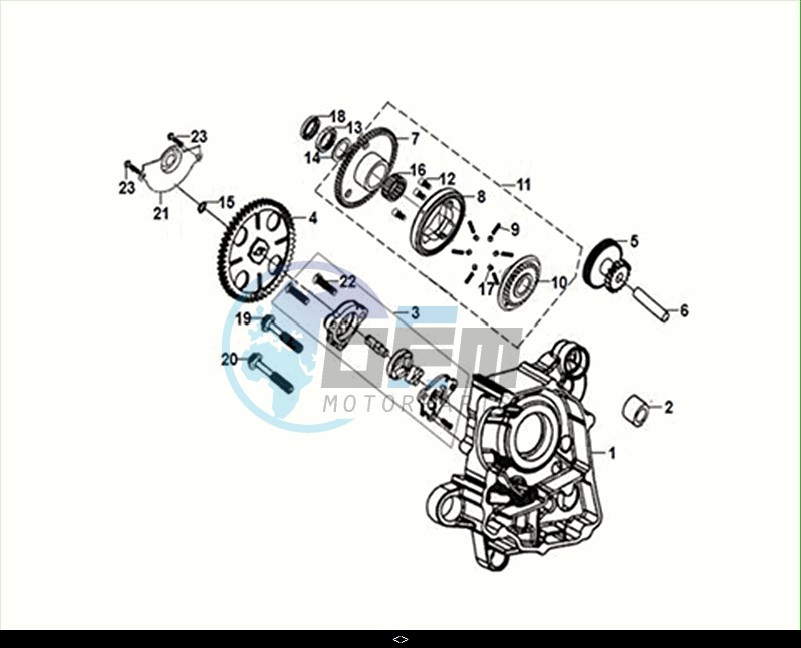 R CRANK CASE-OIL PUMP ASSY