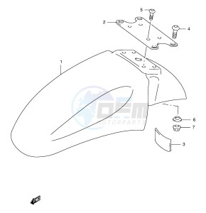 GSX750F (E2) drawing FRONT FENDER (MODEL W X Y K1 K2)