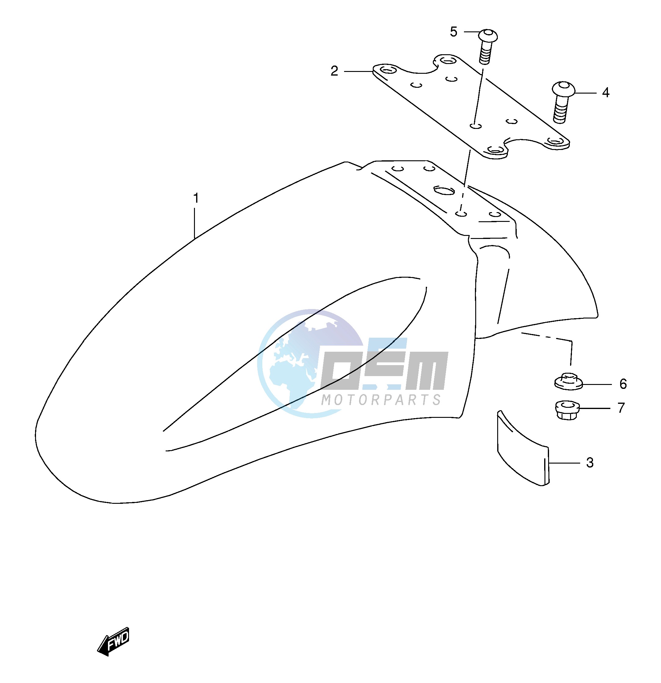 FRONT FENDER (MODEL W X Y K1 K2)