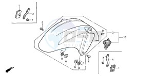 CBR600F4 drawing FRONT FENDER