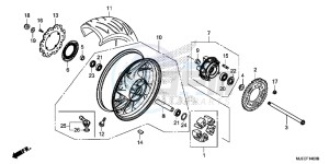 CB650FAJ CB650F 2ED drawing REAR WHEEL