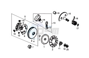 FIDDLE II 50 25KMH OLD ENGINE drawing DRIVE PULLEY - GEARED SHAFT