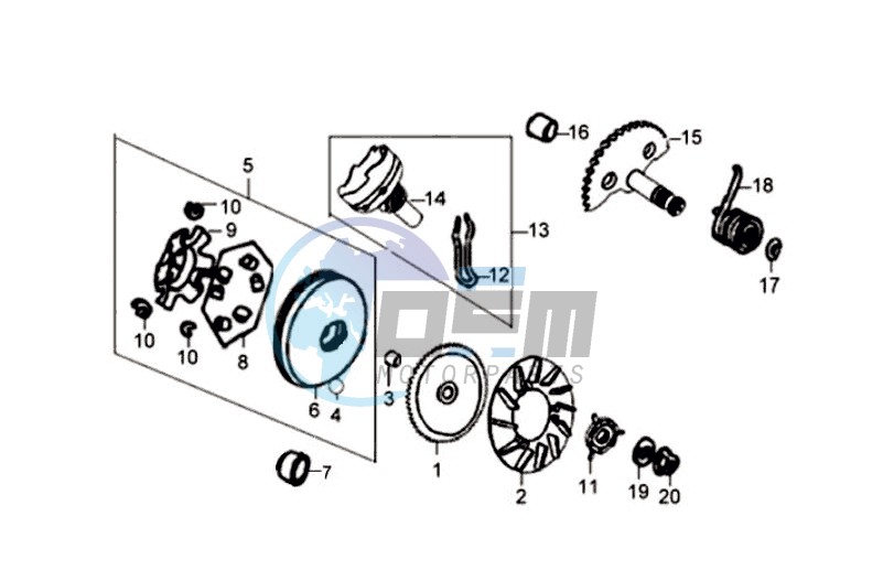 DRIVE PULLEY - GEARED SHAFT