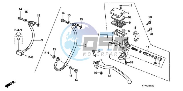 RR. BRAKE MASTER CYLINDER