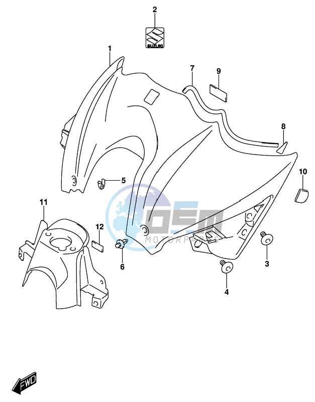 FUEL TANK FRONT COVER (GSX-S1000AZUFL8 E21)