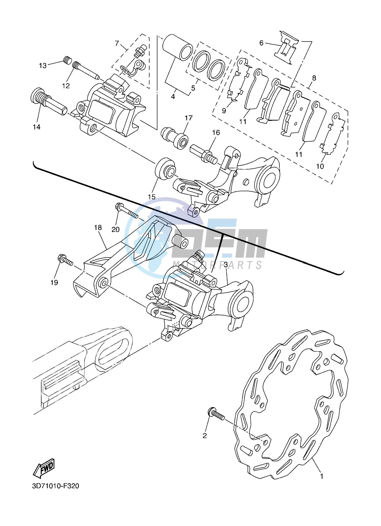 REAR BRAKE CALIPER