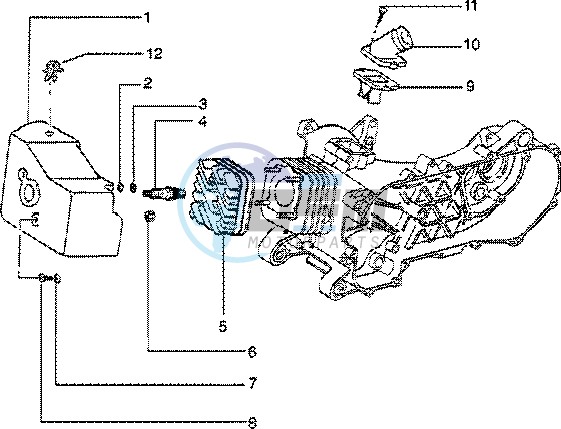 Cylinder head - cooling inlet ind. Pipe