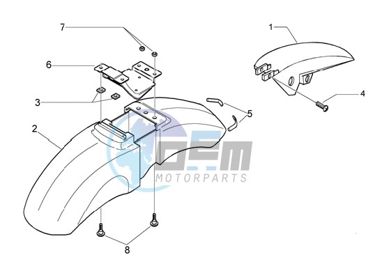 Front mudguard-rear mudguard