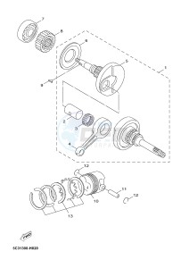 YN50FU NEO'S 4 (2AC9 2AC9 2AC9) drawing CRANKSHAFT & PISTON