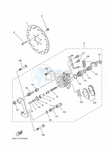 YXZ1000E YXZ1000R (B5JD) drawing REAR BRAKE CALIPER 2