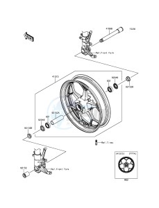 ZZR1400 ABS ZX1400FFFA FR GB XX (EU ME A(FRICA) drawing Front Hub