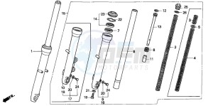 CB250 TWO FIFTY drawing FRONT FORK