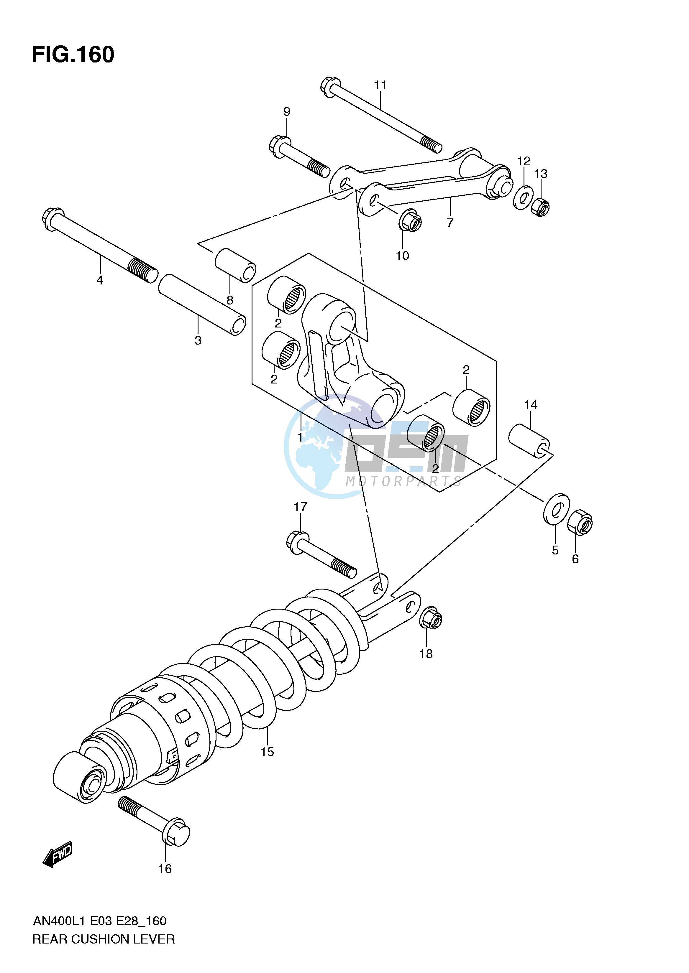 REAR CUSHION LEVER (AN400L1 E33)