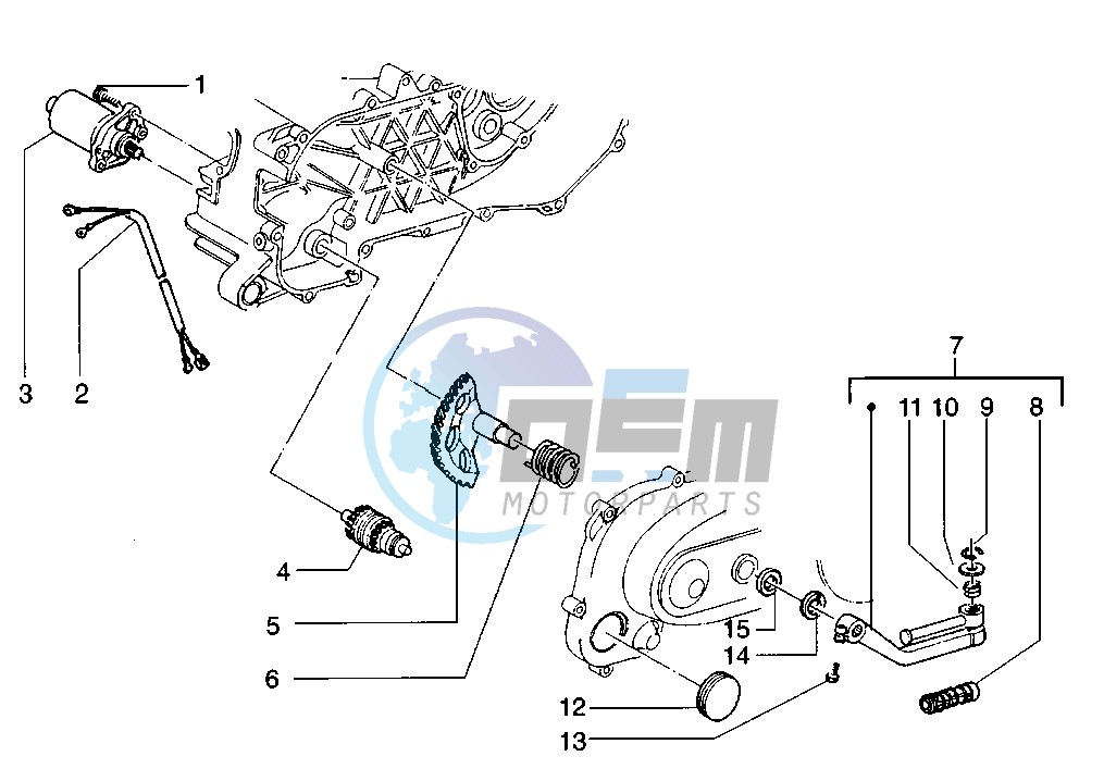 Starting Motor - Starting lever