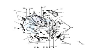 QUAD LANDER 300S drawing HEADLAMP CPL  / FR COWLING