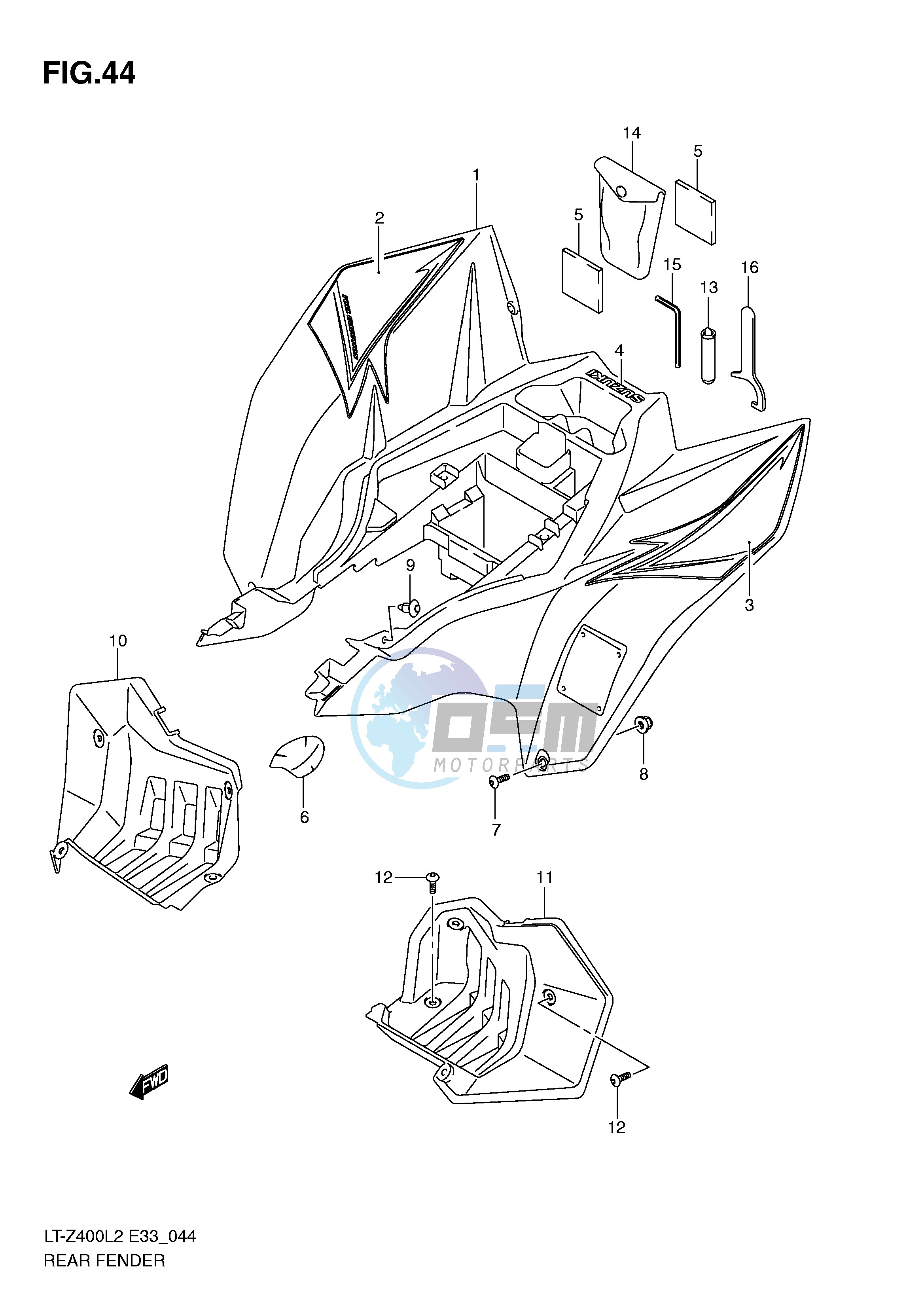 REAR FENDER (LT-Z400L2 E33)