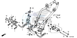 WW125EX2F PCX125 - WW125 UK - (E) drawing FRAME BODY