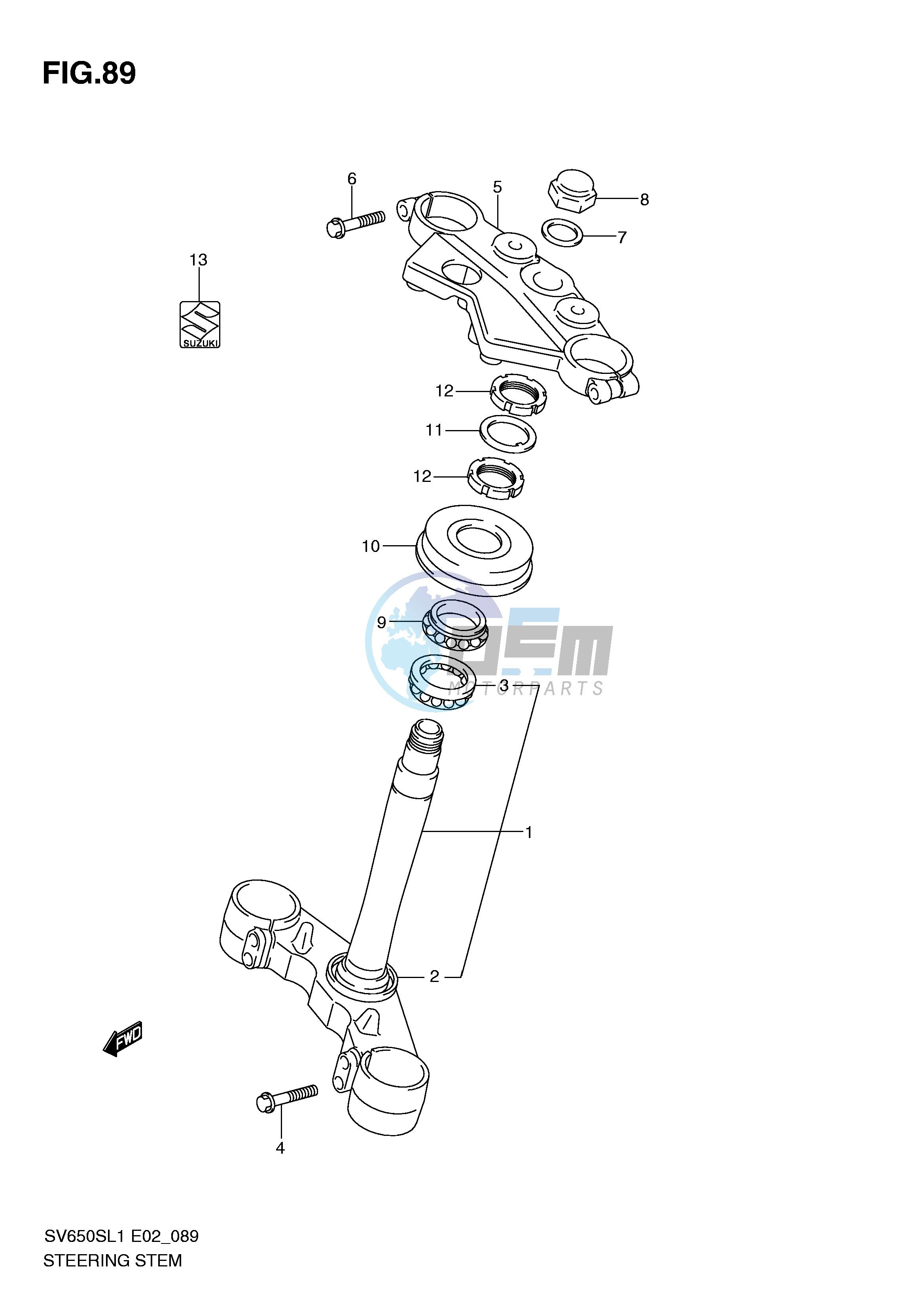 STEERING STEM (SV650SL1 E2)