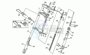 GT 1000 drawing Front fork, 1st series