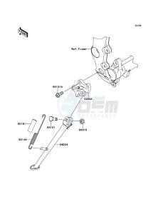 NINJA ZX-6R ZX600RDF FR GB XX (EU ME A(FRICA) drawing Stand(s)