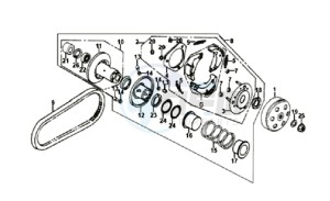 FIDDLE II 50 45KMH NEW ENGINE drawing CLUTCH / V-SNAAR