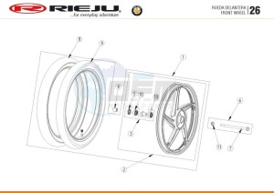 BYE-BIKE-RED 50 drawing FRONT WHEEL