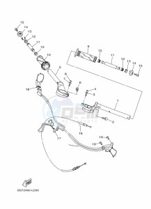 YZF320-A YZF-R3 (B7P3) drawing STEERING HANDLE & CABLE