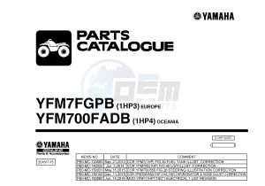 YFM700FWAD YFM7FGPB GRIZZLY 700 EPS (1HP3 1HP4) drawing .1-Front-Page