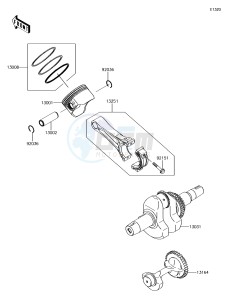 MULE SX 4x4 KAF400HHF EU drawing Crankshaft/Piston(s)