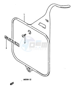 RM250 (K-L-M-N) drawing FRONT NUMBER PLATE (MODEL N)