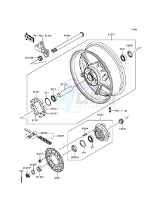 NINJA ZX-6R ZX600RGF FR GB XX (EU ME A(FRICA) drawing Rear Hub