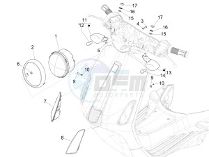 PRIMAVERA 50 4T 3V E4 30 MPH NOABS 30 Mph (NAFTA) drawing Front headlamps - Turn signal lamps