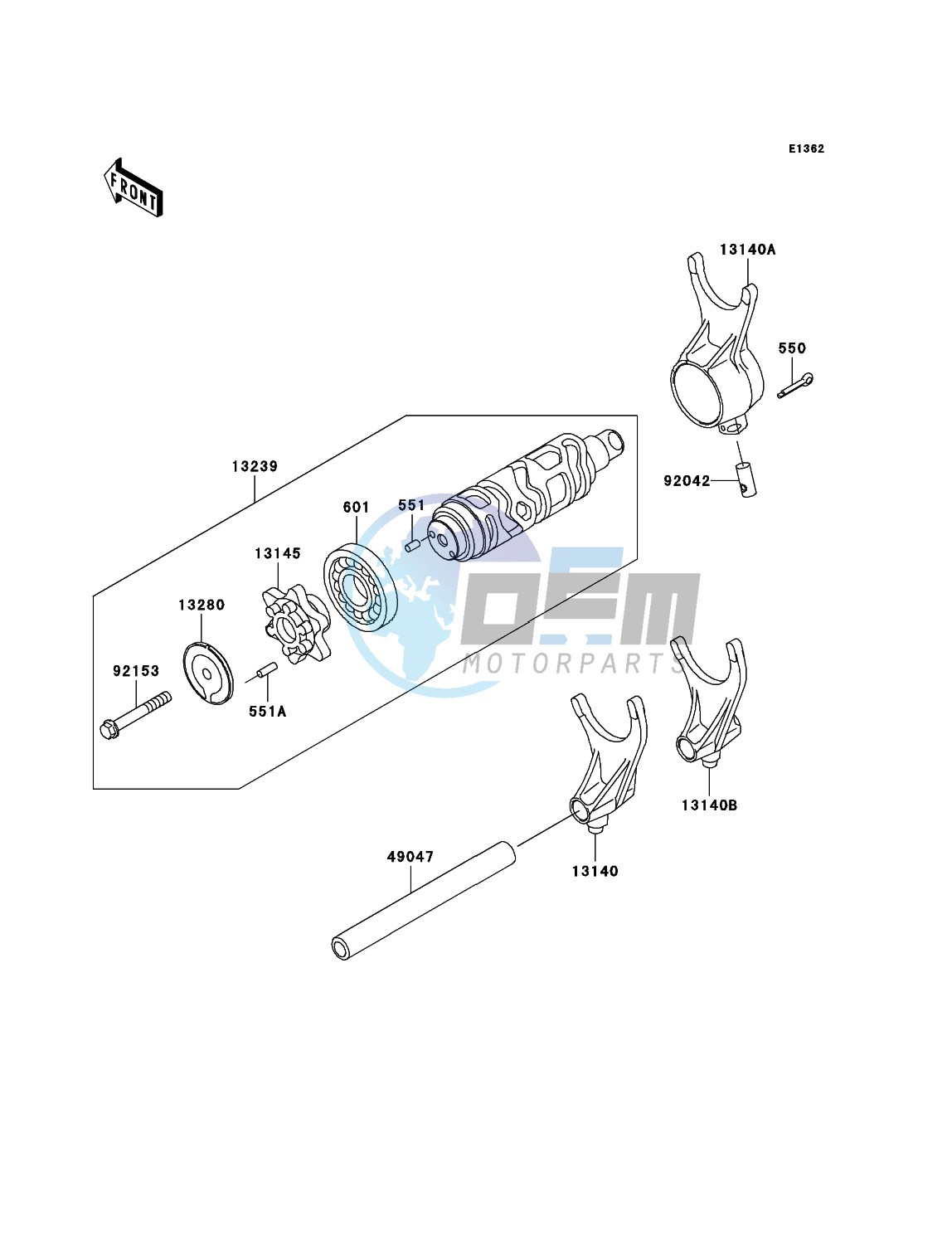 Gear Change Drum/Shift Fork(s)