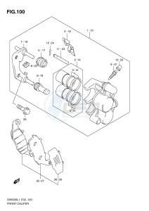 SV650S (E2) drawing FRONT CALIPER (SV650SAL1 E24)