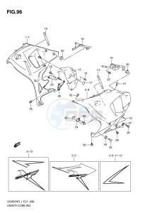 GSX650F (E21) Katana drawing UNDER COWLING (GSX650FUAL1 E21)