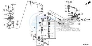 CBR600RAD CBR600RR ABS UK - (E) drawing REAR BRAKE MASTER CYLINDER (CBR600RA)