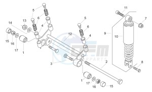 Scarabeo 50 2t (eng. Minarelli) drawing R.shock absorber-connect. Rod