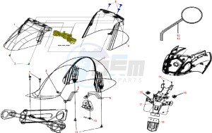 E-LITE_25-45kmh 50 drawing Mudguard-mirror