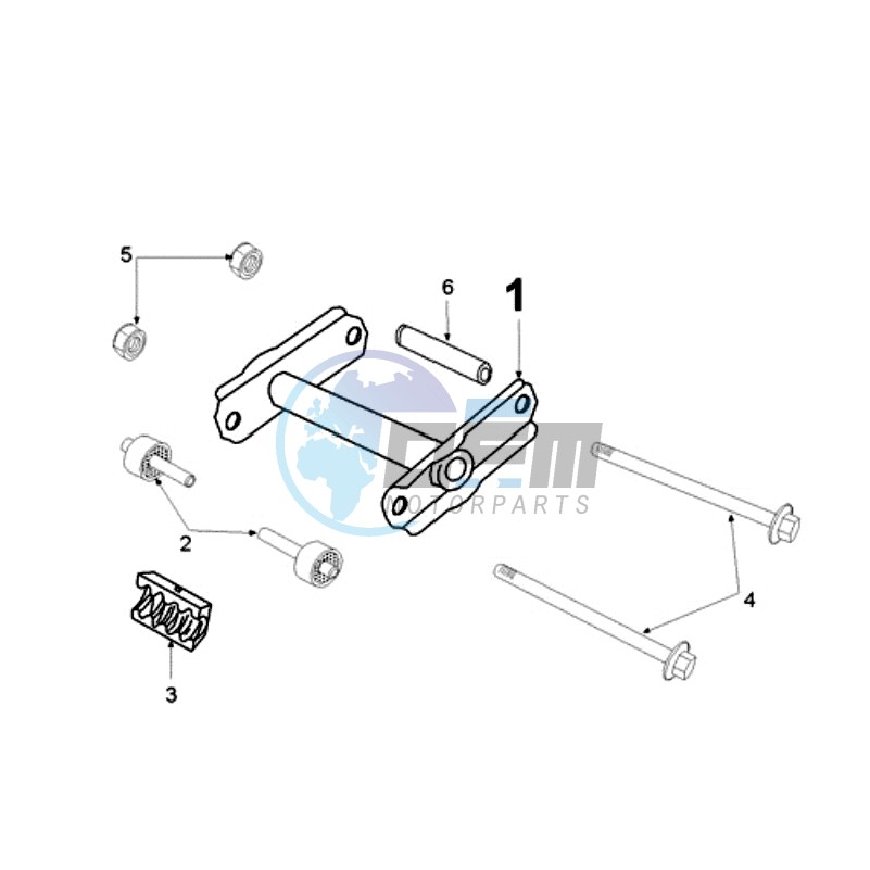 ENGINEMOUNT WITH SHORT MOUNT RUBBERS